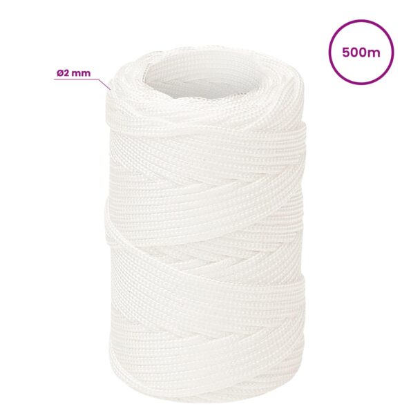 vidaXL Viacúčelové úžitkové lano 2 mm 500 m Biela PP – Obrázok 6
