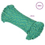 vidaXL Viacúčelové úžitkové lano 3 mm 100 m Zelená PP – Obrázok 7