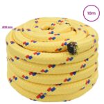 vidaXL Viacúčelové úžitkové lano 30 mm 10 m Žltá PP – Obrázok 5