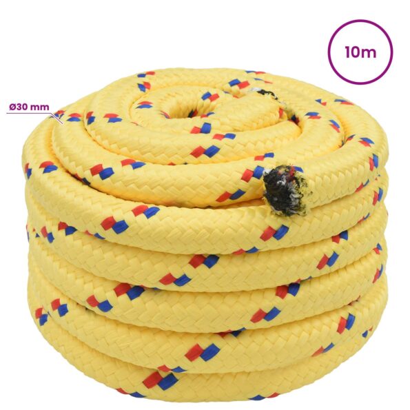 vidaXL Viacúčelové úžitkové lano 30 mm 10 m Žltá PP – Obrázok 5