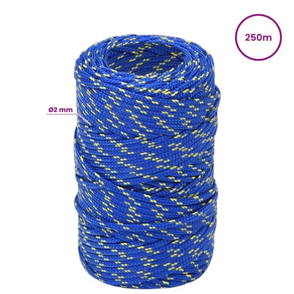 vidaXL Viacúčelové úžitkové lano 2 mm 250 m Modrá PP – Obrázok 6