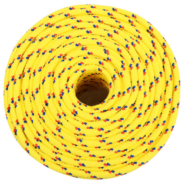 vidaXL Viacúčelové úžitkové lano 10 mm 100 m Žltá PP – Obrázok 3