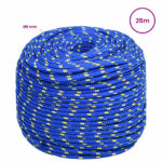 vidaXL Viacúčelové úžitkové lano 8 mm 25 m Modrá PP – Obrázok 6
