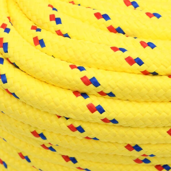 vidaXL Viacúčelové úžitkové lano 16 mm 100 m Žltá PP – Obrázok 5