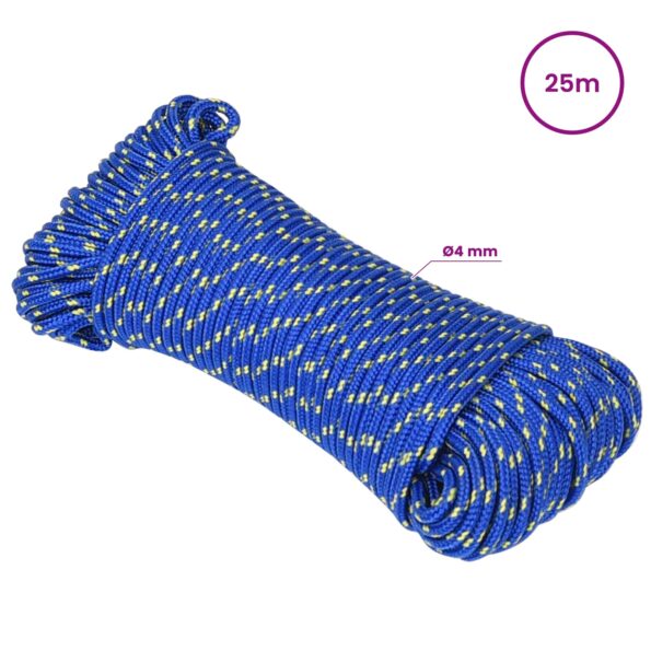 vidaXL Viacúčelové úžitkové lano 4 mm 25 m Modrá PP – Obrázok 6