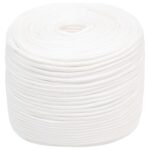 vidaXL Viacúčelové úžitkové lano 10 mm 25 m Biela PP – Obrázok 2