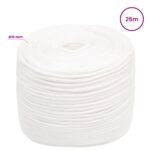 vidaXL Viacúčelové úžitkové lano 10 mm 25 m Biela PP – Obrázok 6