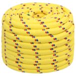 vidaXL Viacúčelové úžitkové lano 20 mm 50 m Žltá PP – Obrázok 2