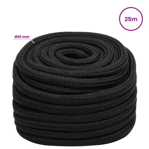 vidaXL Viacúčelové úžitkové lano 20 mm 25 m Čierna PP – Obrázok 6