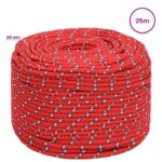 vidaXL Viacúčelové úžitkové lano 6 mm 25 m Červená PP – Obrázok 6