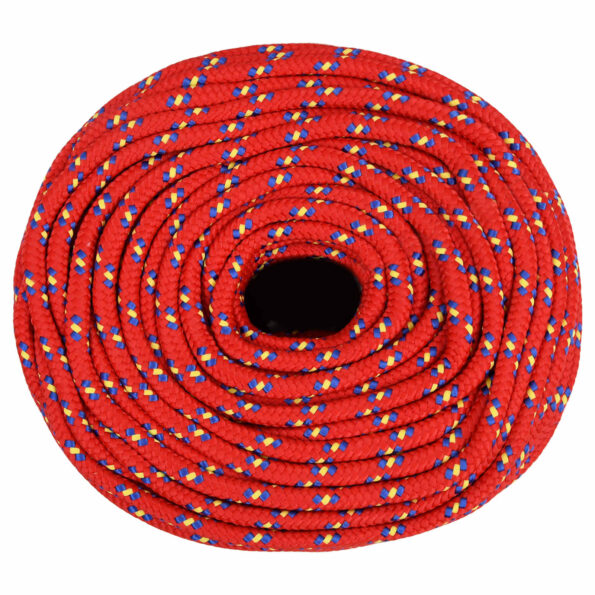 vidaXL Viacúčelové úžitkové lano 10 mm 100 m Červená PP – Obrázok 3