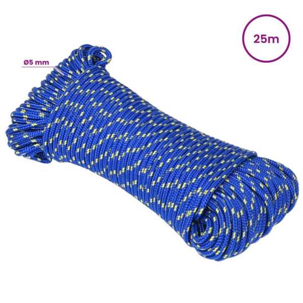 vidaXL Viacúčelové úžitkové lano 5 mm 25 m Modrá PP – Obrázok 6