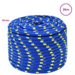 vidaXL Viacúčelové úžitkové lano 14 mm 25 m Modrá PP – Obrázok 6