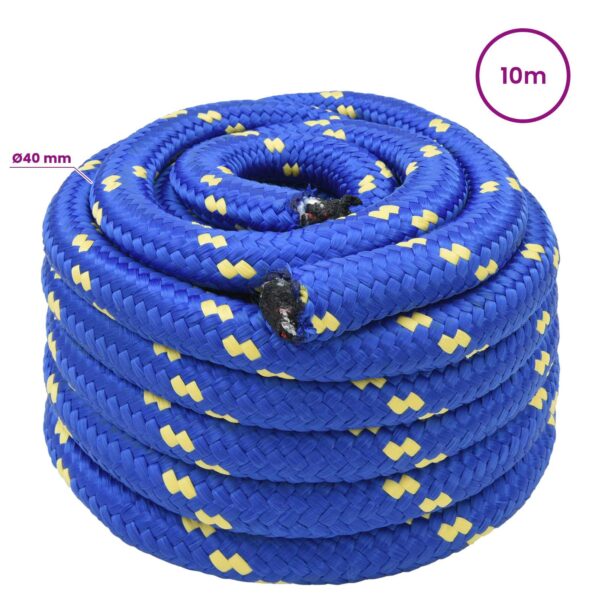 vidaXL Viacúčelové úžitkové lano 40 mm 10 m Modrá PP – Obrázok 5