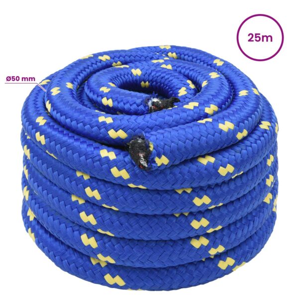 vidaXL Viacúčelové úžitkové lano 50 mm 25 m Modrá PP – Obrázok 5