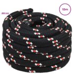 vidaXL Viacúčelové úžitkové lano 60 mm 10 m Čierna a červená PP – Obrázok 5