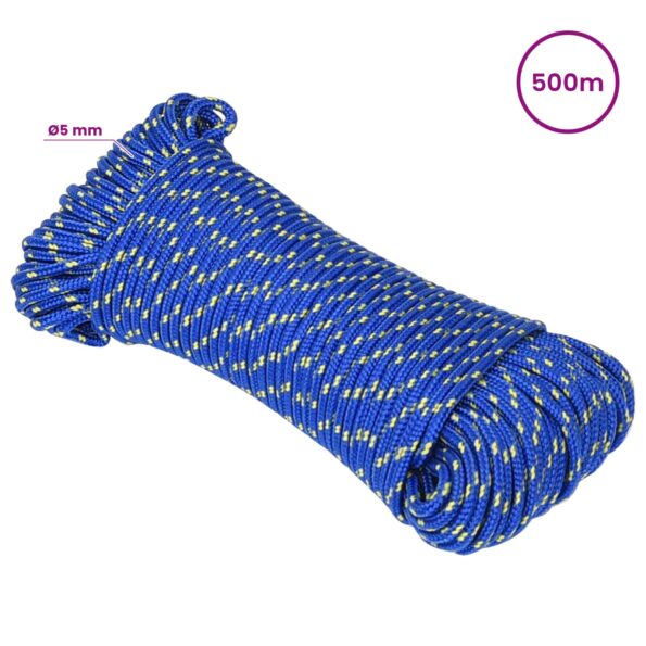 vidaXL Viacúčelové úžitkové lano 5 mm 500 m Modrá PP – Obrázok 6