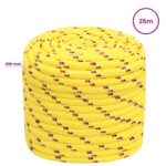 vidaXL Viacúčelové úžitkové lano 16 mm 25 m Žltá PP – Obrázok 6