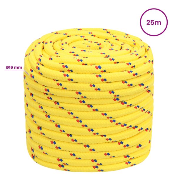 vidaXL Viacúčelové úžitkové lano 16 mm 25 m Žltá PP – Obrázok 6