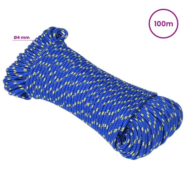 vidaXL Viacúčelové úžitkové lano 4 mm 100 m Modrá PP – Obrázok 6