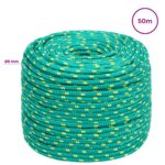 vidaXL Viacúčelové úžitkové lano 6 mm 50 m Zelená PP – Obrázok 6