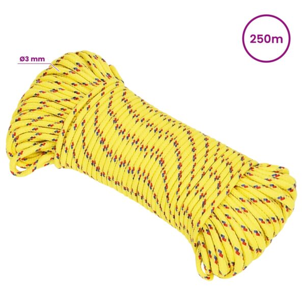 vidaXL Viacúčelové úžitkové lano 3 mm 250 m Žltá PP – Obrázok 6