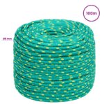 vidaXL Viacúčelové úžitkové lano 8 mm 100 m Zelená PP – Obrázok 6