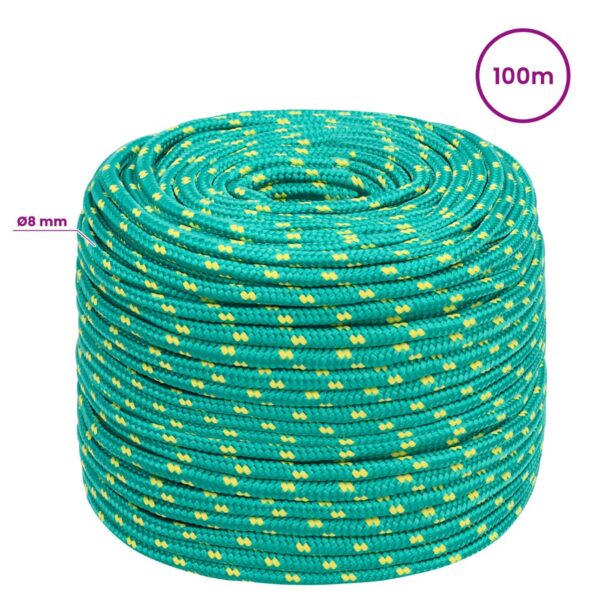 vidaXL Viacúčelové úžitkové lano 8 mm 100 m Zelená PP – Obrázok 6