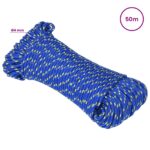 vidaXL Viacúčelové úžitkové lano 4 mm 50 m Modrá PP – Obrázok 6