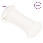 vidaXL Viacúčelové úžitkové lano 5 mm 100 m Biela PP – Obrázok 6