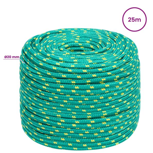 vidaXL Viacúčelové úžitkové lano 20 mm 25 m Zelená PP – Obrázok 6
