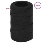 vidaXL Viacúčelové úžitkové lano 2 mm 25 m Čierna PP – Obrázok 6