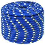 vidaXL Viacúčelové úžitkové lano 14 mm 100 m Modrá PP – Obrázok 2