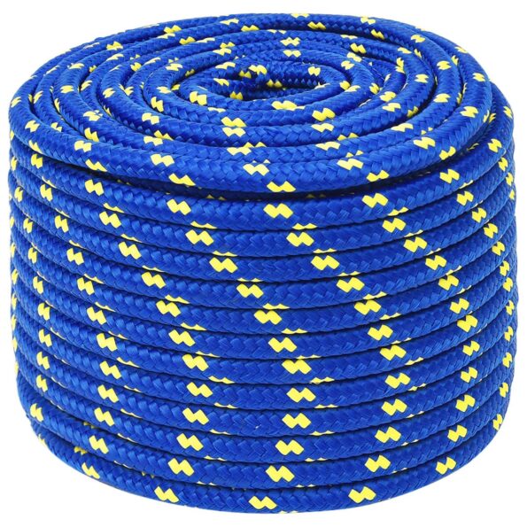 vidaXL Viacúčelové úžitkové lano 14 mm 100 m Modrá PP – Obrázok 2