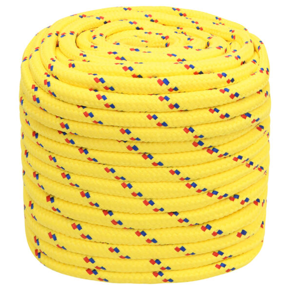vidaXL Viacúčelové úžitkové lano 18 mm 100 m Žltá PP – Obrázok 2