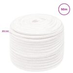 vidaXL Viacúčelové úžitkové lano 14 mm 50 m Biela PP – Obrázok 6