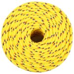 vidaXL Viacúčelové úžitkové lano 10 mm 25 m Žltá PP – Obrázok 3