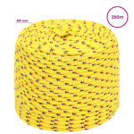 vidaXL Viacúčelové úžitkové lano 8 mm 250 m Žltá PP – Obrázok 6