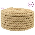 vidaXL Viacúčelové úžitkové lano 20 mm 50 m Prírodná PP – Obrázok 5