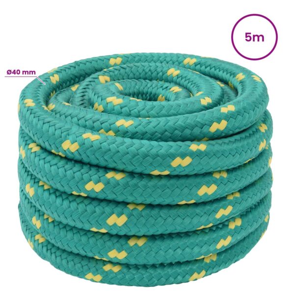 vidaXL Viacúčelové úžitkové lano 40 mm 5 m Zelená PP – Obrázok 5