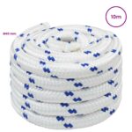 vidaXL Viacúčelové úžitkové lano 40 mm 10 m Biela a modrá PP – Obrázok 5