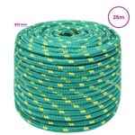 vidaXL Viacúčelové úžitkové lano 12 mm 25 m Zelená PP – Obrázok 6