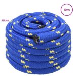 vidaXL Viacúčelové úžitkové lano 30 mm 10 m Modrá PP – Obrázok 5