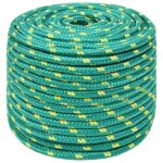vidaXL Viacúčelové úžitkové lano 12 mm 100 m Zelená PP – Obrázok 2