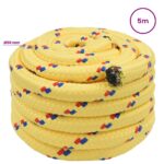 vidaXL Viacúčelové úžitkové lano 50 mm 5 m Žltá PP – Obrázok 5