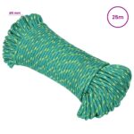 vidaXL Viacúčelové úžitkové lano 5 mm 25 m Zelená PP – Obrázok 7