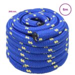 vidaXL Viacúčelové úžitkové lano 40 mm 5 m Modrá PP – Obrázok 5