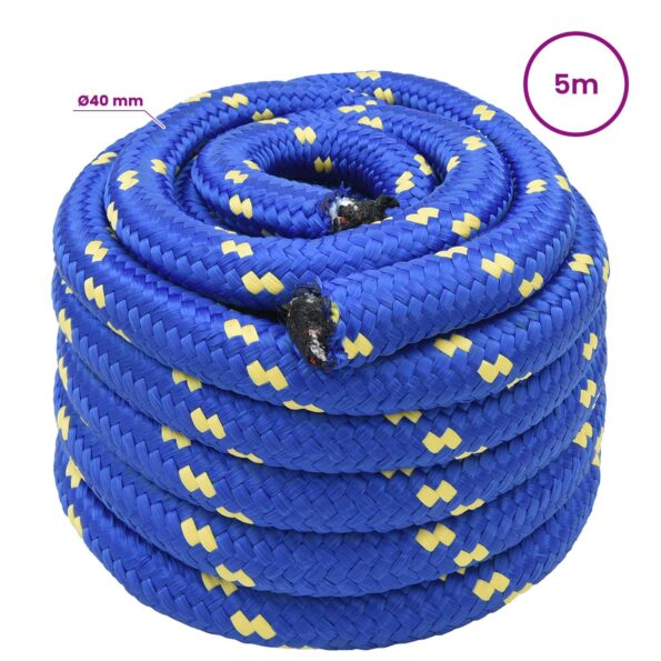 vidaXL Viacúčelové úžitkové lano 40 mm 5 m Modrá PP – Obrázok 5