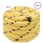 vidaXL Viacúčelové úžitkové lano 40 mm 10 m Žltá PP – Obrázok 5