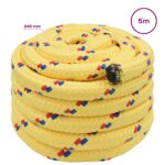 vidaXL Viacúčelové úžitkové lano 40 mm 5 m Žltá PP – Obrázok 5